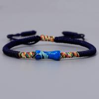Bijoux bracelets de mode, Cordon de noeud, avec Jaspe d'impression, fait à la main, unisexe & réglable, plus de couleurs à choisir, Longueur Environ 17-26 cm, Vendu par PC