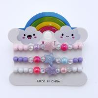 Children Bracelet & Bangle, Resin, Star, three pieces & for children, mixed colors, Inner Diameter:Approx 45mm, Sold By Set