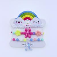 Children Bracelet & Bangle, Resin, three pieces & for children, multi-colored, Inner Diameter:Approx 45mm, Sold By Set