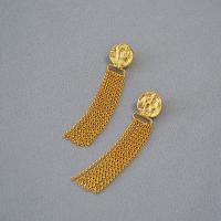 Mode-Fringe-Ohrringe, Messing, 18K vergoldet, Modeschmuck & für Frau, frei von Nickel, Blei & Kadmium, 75mm, verkauft von Paar