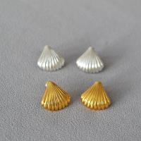 Brass Stud Earring, Shell, real gold plated, fashion jewelry & for woman, more colors for choice, nickel, lead & cadmium free, 20mm, Sold By Pair
