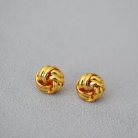 Brass Stud Earring, real gold plated, fashion jewelry & for woman, nickel, lead & cadmium free, 15mm, Sold By Pair
