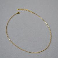 Naszyjnik mosiądz, Platerowane prawdziwym złotem, biżuteria moda & dla kobiety, bez zawartości niklu, ołowiu i kadmu, długość około 39 cm, sprzedane przez PC