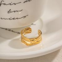 Vinger Ring in edelstaal, 304 roestvrij staal, plated, mode sieraden, gouden, 9.60mm, Binnendiameter:Ca 18.5mm, Verkocht door PC