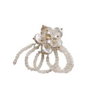 Fournitures bricolage bijoux, cristal, avec perle de plastique, fleur, DIY, 50x40mm, Vendu par PC