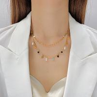 Stainless Steel Jewelry Necklace, 304 Stainless Steel, with Freshwater Pearl & Glass, with 5.5CM extender chain, Vacuum Ion Plating, fashion jewelry & for woman, golden, nickel, lead & cadmium free, Length:Approx 38 cm, Sold By PC