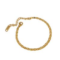 Titanium Steel Bracelet with 2inch extender chain real gold plated fashion jewelry & for woman Length Approx 5.9 Inch Sold By PC
