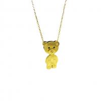 Titanium Steel Necklace, Bear, real gold plated, oval chain & for woman, Length:Approx 15.7 Inch, Sold By PC