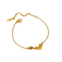 Acier titane bracelet, avec 2inch chaînes de rallonge, coeur, bijoux de mode & pour femme, plus de couleurs à choisir, Longueur:Environ 5.9 pouce, Vendu par PC