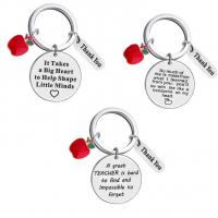 304 Stainless Steel Key Clasp Flat Round Unisex & with letter pattern original color Sold By PC
