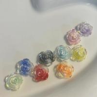 Perles bijoux en résine, Rose, DIY & émail, couleurs mélangées, 14mm, 100PC/lot, Vendu par lot