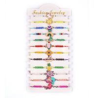 Zinc Alloy Bracelet Set with Polyester Cord & Crystal plated Girl & enamel Length Approx 7-11 Inch Sold By Set