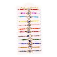Tibetan Style Bracelet Set, with Polyester Cord & Crystal, plated, 12 pieces & for woman & with rhinestone, Length:Approx 7-11 Inch, Sold By Set