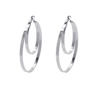 Iron Earring, fashion jewelry & for woman, silver color, nickel, lead & cadmium free, 65mm, Sold By Pair