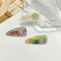 Alligator Hair Clip, Acrylic, for woman & with rhinestone, more colors for choice, 50x30mm, Sold By PC