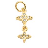 Cubic Zirconia Micro Pave Brass Pendant gold color plated fashion jewelry & DIY & micro pave cubic zirconia & for woman golden Approx 3mm Sold By PC