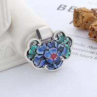 925 Sterling Silver Pendant, 990 Sterling Silver, Antique finish, DIY & enamel, nickel, lead & cadmium free, 40x30mm, Sold By PC