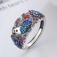 925 Sterling Silver Finger Rings Antique finish fashion jewelry & for woman & epoxy gel nickel lead & cadmium free 10mm Sold By PC