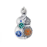 925 Sterling Silver Pendant, 990 Sterling Silver, Calabash, Antique finish, DIY & epoxy gel, nickel, lead & cadmium free, 26x47mm, Sold By PC