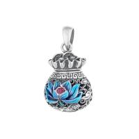 925 Sterling Silver Pendant, Money Bag, Antique finish, DIY & epoxy gel, nickel, lead & cadmium free, 18x25mm, Sold By PC