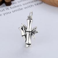 925 Sterling Silver Pendant Bamboo Antique finish DIY nickel lead & cadmium free Sold By PC