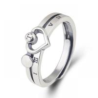 Solidny srebrny pierścień, 925 Srebro, Serce, biżuteria moda & dla kobiety, bez zawartości niklu, ołowiu i kadmu, 7mm, sprzedane przez PC