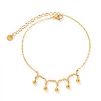 Stainless Steel Anklet 304 Stainless Steel with 1.97inch extender chain Vacuum Ion Plating fashion jewelry & for woman golden Sold Per Approx 8.27 Inch Strand