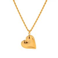 Stainless Steel Jewelry Necklace, 304 Stainless Steel, with 2.17inch extender chain, Heart, Vacuum Ion Plating, fashion jewelry & for woman, golden, 22.50mm, Sold Per Approx 17.52 Inch Strand