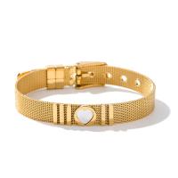 Bijoux bracelet en acier inoxydable, Acier inoxydable 304, avec papier coquille, bijoux de mode & pour femme, doré, 9.70mm, Diamètre intérieur:Environ 61.3mm, Vendu par PC