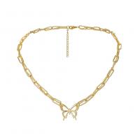 Zinc Alloy Jewelry Necklace with 1.97inch extender chain Butterfly gold color plated fashion jewelry & for woman golden nickel lead & cadmium free Sold Per Approx 14.17 Inch Strand