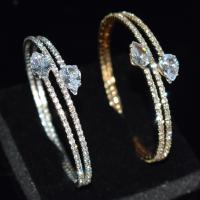 Zinc Alloy Bangle & for woman & with rhinestone nickel lead & cadmium free 15mm Inner Approx 58mm Sold By PC