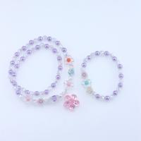 Resin Jewelry Sets, Flower, for children, more colors for choice, Sold By Set