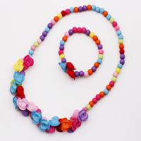 Resin Jewelry Sets Flower for children multi-colored Sold By Set