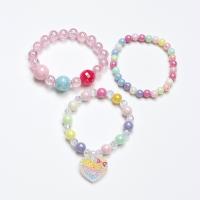 Resin Bracelets & three pieces & for children Inner Approx 45mm Sold By Set