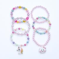 Resin Bracelets, 6 pieces & for children, multi-colored, Inner Diameter:Approx 45mm, Sold By Set