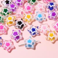 Lampwork Beads, Star, DIY & enamel, more colors for choice, 13mm, Hole:Approx 1mm, 2PCs/Bag, Sold By Bag