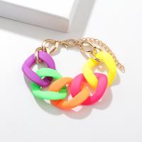 Zinc Alloy Bracelet with Acrylic gold color plated fashion jewelry & for woman Sold By Pair