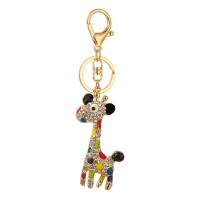 Tibetan Style Key Clasp, Deer, gold color plated, cute & fashion jewelry & with rhinestone, more colors for choice, 45x75mm, Sold By PC