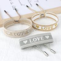 Fashion Bracelet & Bangle Jewelry Polyester with Zinc Alloy fashion jewelry nickel lead & cadmium free 20mm Length Approx 15 cm Sold By PC