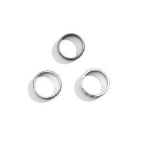 Titanstahl Ring Set, mit Zinklegierung, Platinfarbe platiniert, drei Stücke & für den Menschen, Größe:8-9, verkauft von setzen
