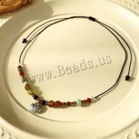 Tibetan Style Jewelry Necklace, with Natural Stone, fashion jewelry & for woman, nickel, lead & cadmium free, Length:Approx 57.5 cm, Sold By PC