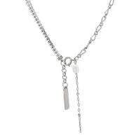 Zinklegierung Schmuck Halskette, mit Kunststoff Perlen, silberfarben plattiert, Modeschmuck & für Frau, frei von Nickel, Blei & Kadmium, Länge:ca. 40 cm, verkauft von PC