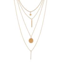 Multi Layer Necklace Zinc Alloy with 5cm extender chain gold color plated fashion jewelry & multilayer & for woman nickel lead & cadmium free Length Approx 66 cm Sold By PC