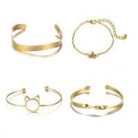 Zinc Alloy Bracelet gold color plated 4 pieces & fashion jewelry & for woman nickel lead & cadmium free Sold By Set