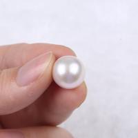 Cultured Round Freshwater Pearl Beads Natural & fashion jewelry & DIY & no hole white Sold By PC