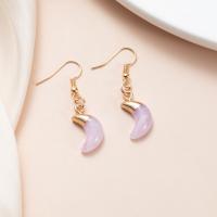 Zinc Alloy Drop Earrings with Resin Moon fashion jewelry & for woman nickel lead & cadmium free Sold By Pair