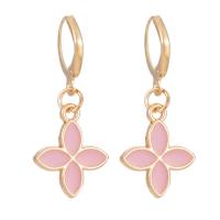 Zinc Alloy Lever Back Earring Flower fashion jewelry & for woman & enamel nickel lead & cadmium free Sold By Pair