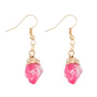 Brass Drop Earring with Resin Teardrop fashion jewelry & for woman nickel lead & cadmium free Sold By Pair