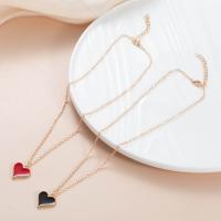 Tibetan Style Jewelry Necklace, with 1.96inch extender chain, Heart, fashion jewelry & for woman & enamel, more colors for choice, nickel, lead & cadmium free, 18x18mm, Length:Approx 15.74 Inch, Sold By PC
