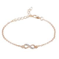 Tibetan Style Bracelet, with 1.96inch extender chain, Infinity, fashion jewelry & Unisex & with rhinestone, more colors for choice, nickel, lead & cadmium free, Length:Approx 5.5 Inch, Sold By PC